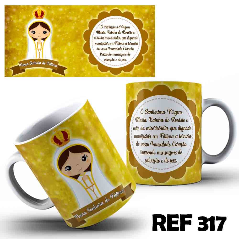 Caneca Xicara Personalizada Nossa Senhora de Fatima Religiao Catolica