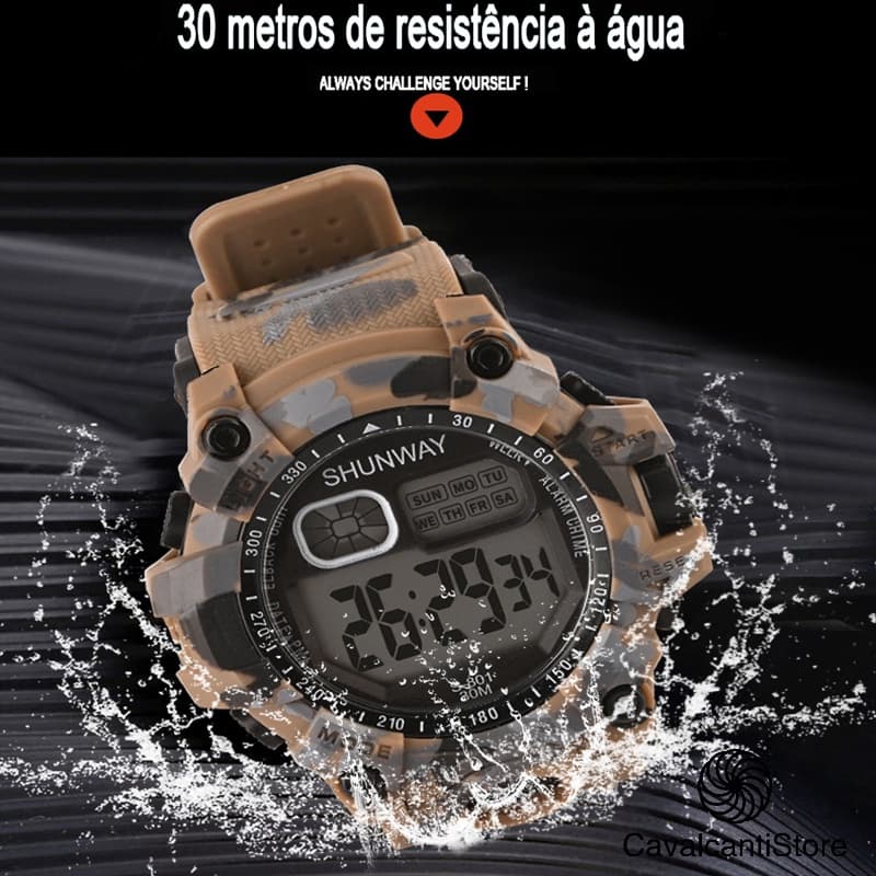Relógios relogio masculinos luxo digital original prova de água led esportivas CAFÉ 2021 S-801CAMUFLAR