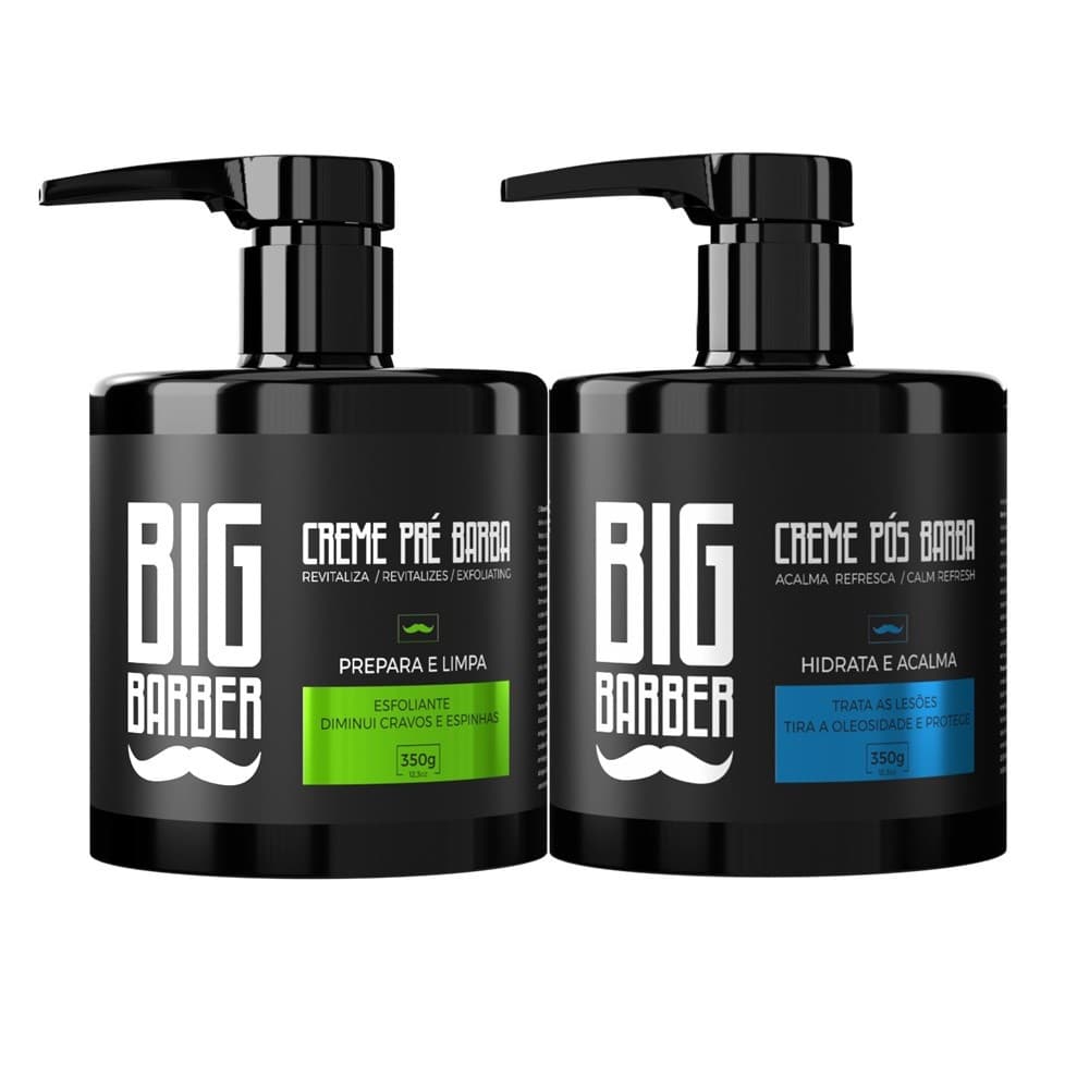 Combo Creme Pré e Pós Barba Big Barber 350g