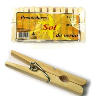 Prendedor De Roupa Madeira Sol De Verão Kit 36 Unidades Roupas Artesanatos e Decorações Promoção