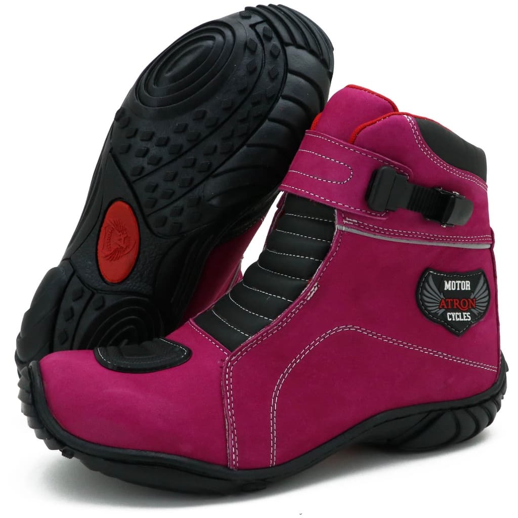 BOTA COTURNO MOTOCICLISTA COURO 287 KM PINK