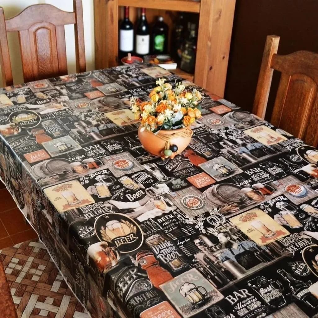Kit 4 Toalhas De Mesa Térmica Impermeável 1,40x1,40 C/ Forro - Varias Estampas