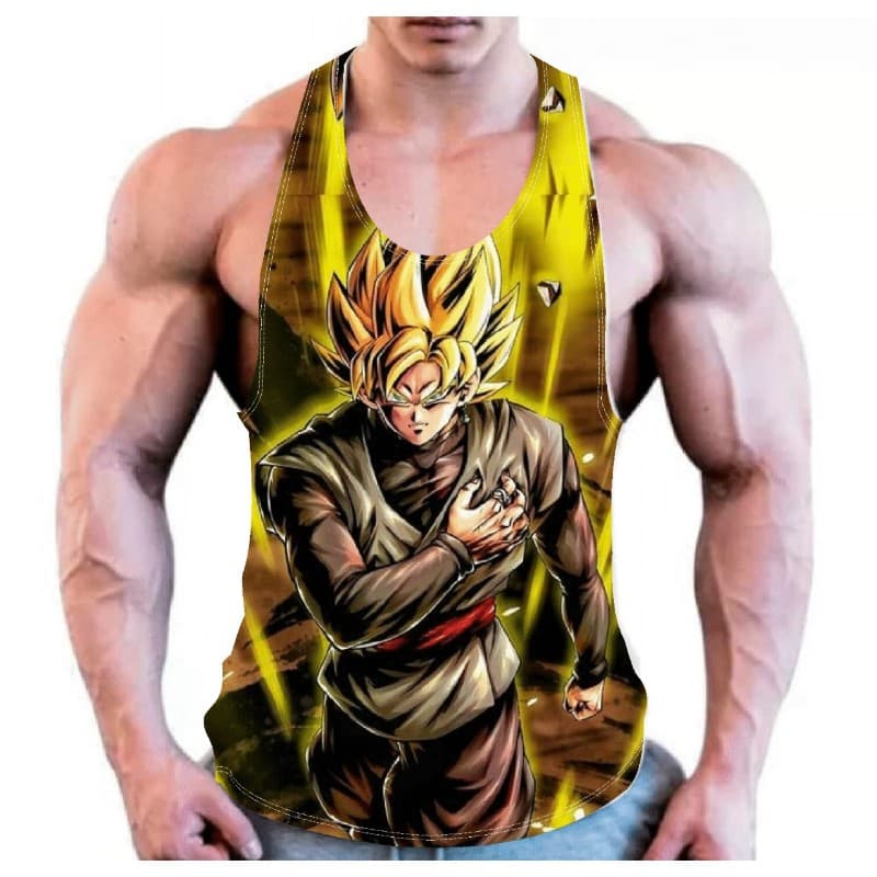 Regata cavada academia musculação treino dragon ball goku