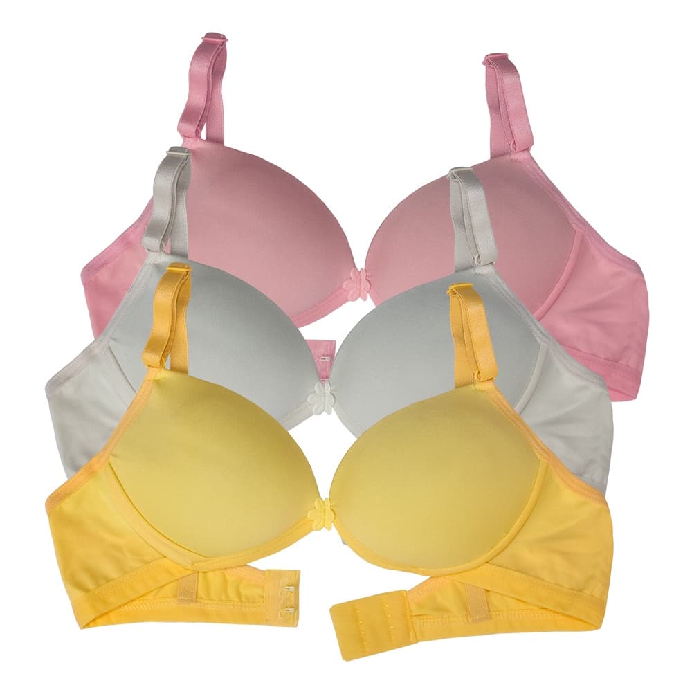 kit 3 sutiã juvenil menina moça com bojo microfibra top infantil Empório Da Roupa