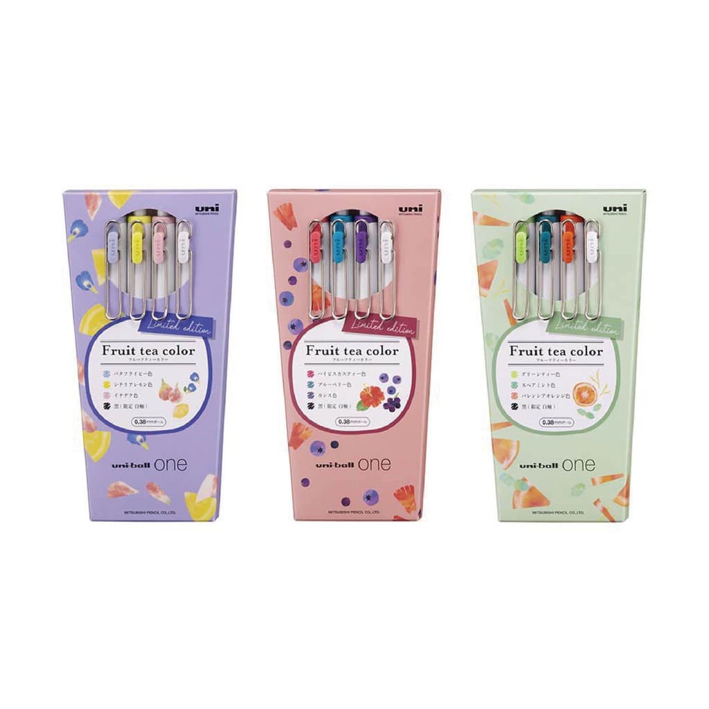 Kit c/ 4 Canetas UniBall One - 0.38mm - FRUIT TEA COLOR SERIES
