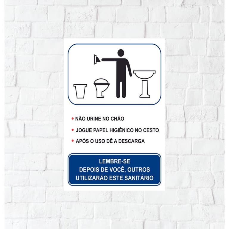 Placa Sinalização Pvc Sanitário Regra Depois De Voc