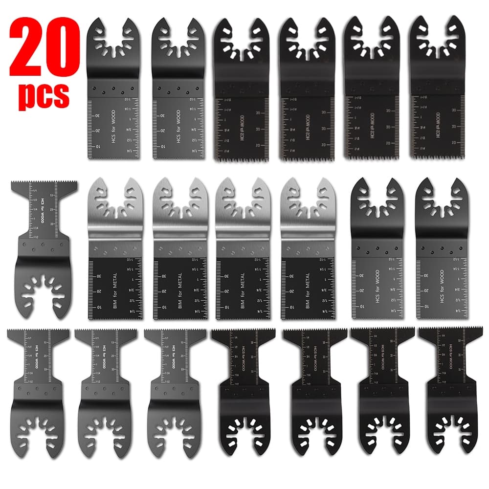 20 Pçs Lâmina De Serra Multiferramenta Bi-metal Precisão Oscilante Multi Ferramenta Lâminas Circular Kit De Corte De Mad