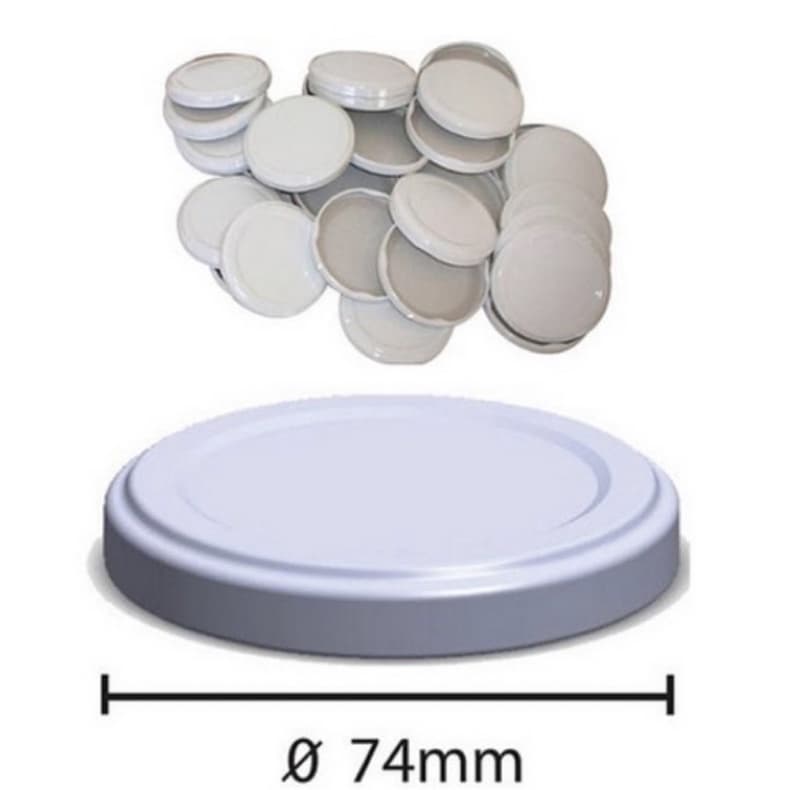 100 Tampa de Metal 74mm Para Vidro De Conserva,Palmito,Doces e geléias
