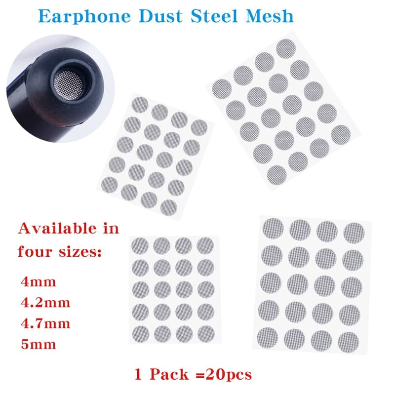 10 Pares Filtro De Fone De Ouvido Intra-Auricular À Prova De Poeira/Mesh De