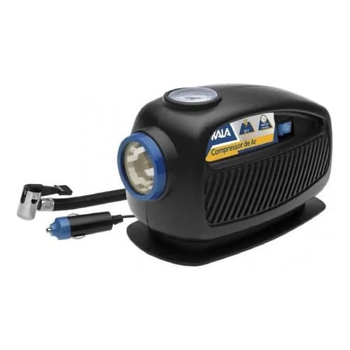 Compressor De Ar Bomba Portátil Pneu Carro Moto Bike 12v 3 Em 1 Com Lanterna Kala