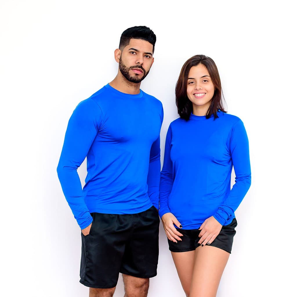 Camisa Térmica Segunda Pele Proteção Uv50 Azul Royal