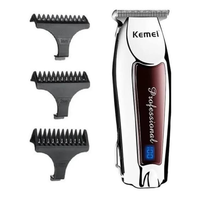 MÁQUINA CORTE CABELO KEMEI RECARREGÁVEL SEM FIO FAZ PEZINHO , BARBA , ACABAMENTO