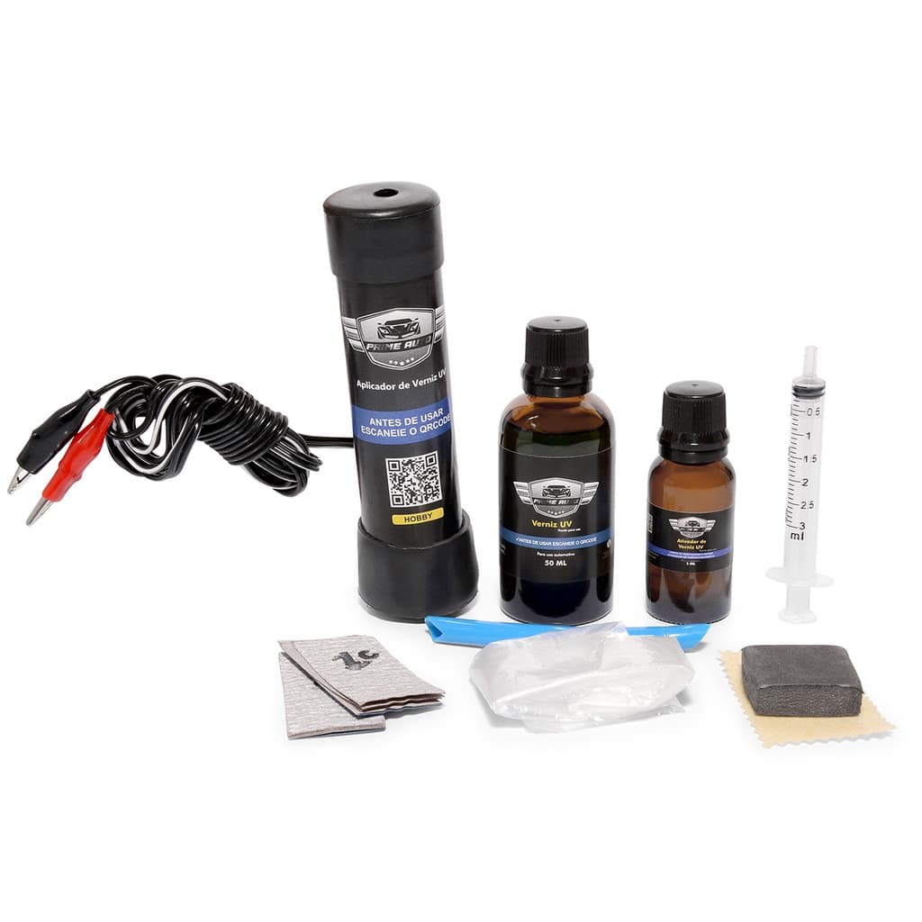 kit revitalizador prime auto tira amarelo, trincados e embaçados fácil aplicação processo com verniz
