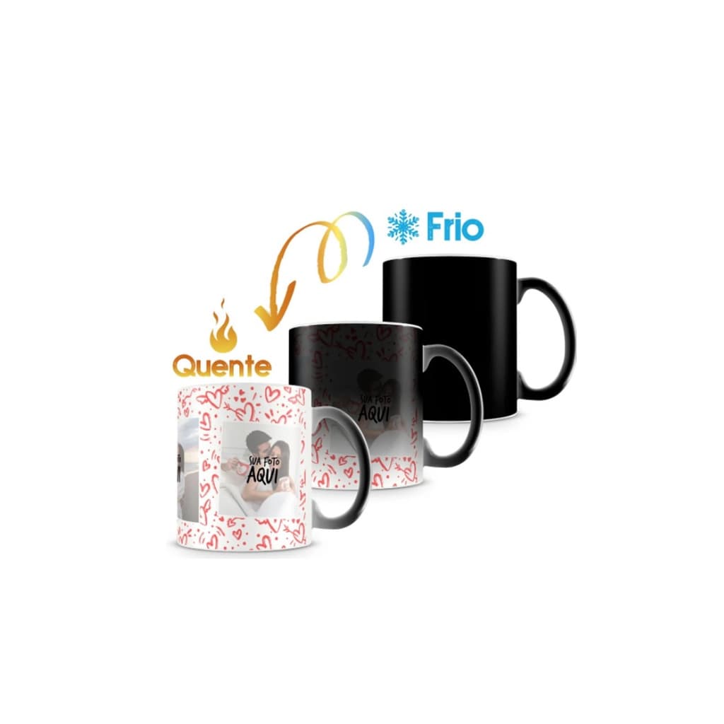 Caneca Mágica Personalizada com Sua Foto - Porcelana 325ml de Alta Qualidade - CRIAMOS SUA ARTE