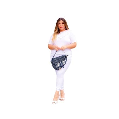 Conjunto Babado Calça com Bolso e Camisa Malha Crepe 23