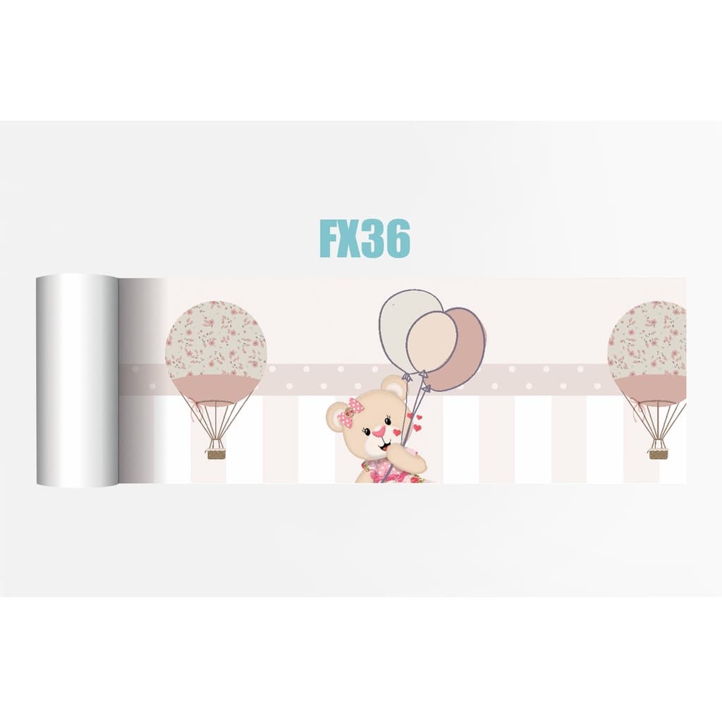 Faixa Decorativa adesiva infantil balões com ursos fd01