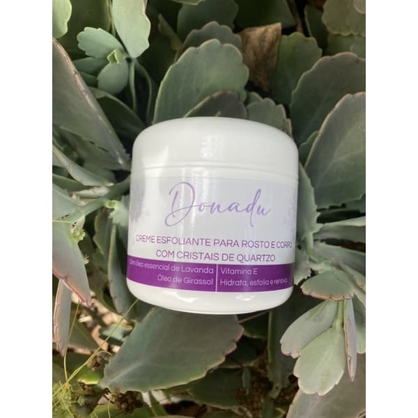 Creme Esfoliante com Cristais de Quartzo e Lavanda - Rosto e Corpo