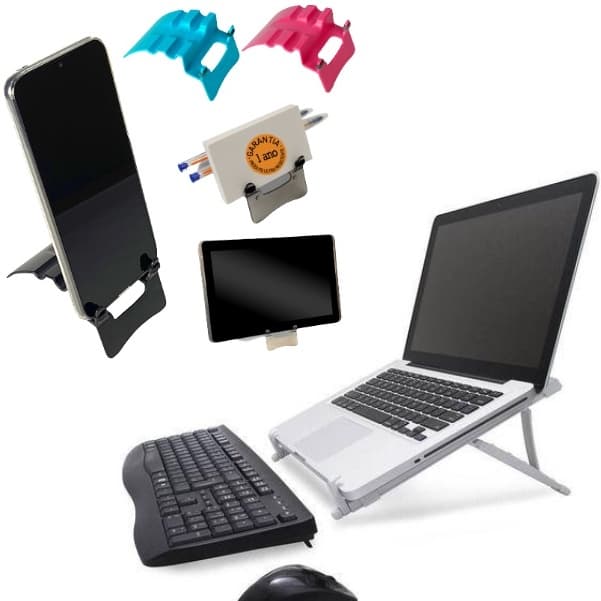 Suporte Apoio Para Notebook Com Regulagens Branco Reliza e suporte de Celular