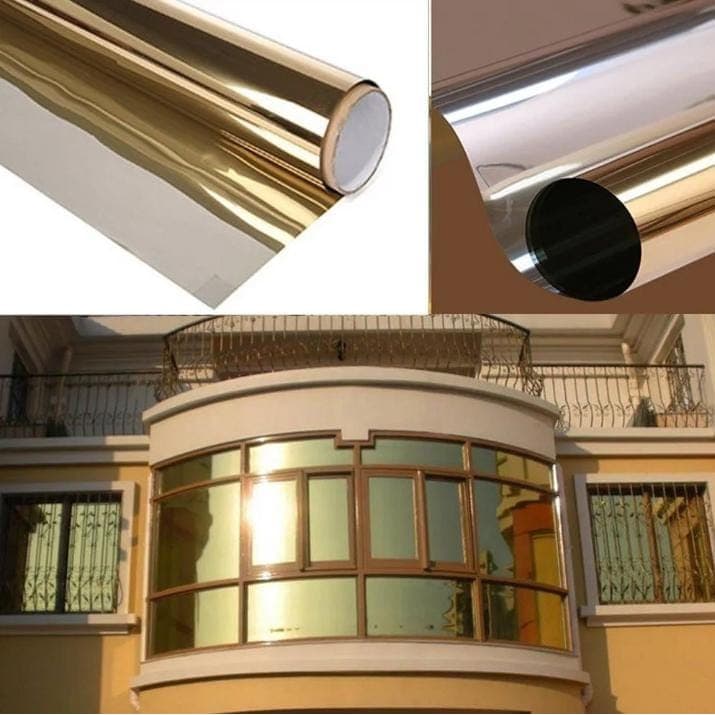 Pelicula Insulfilm ouro espelhado, 2m X 50cm, para carros, janela, vidros, blindex, sacadas e outros.