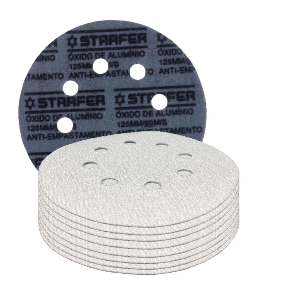 Disco De Lixa Velcro (pluma) Starfer 150 Mm 10 Unidades