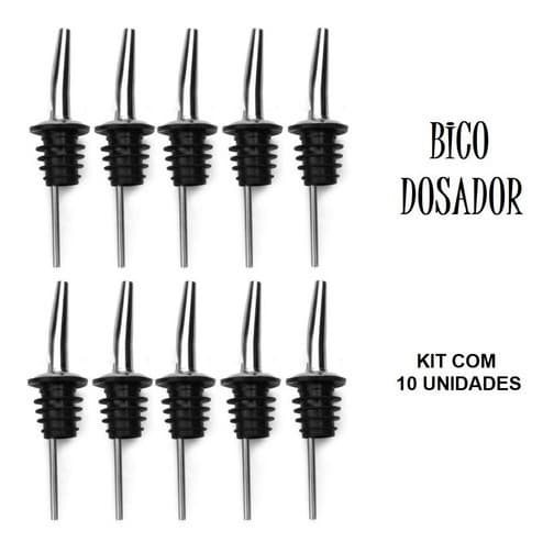 Kit 10 Bicos Dosador Inox Biqueira Bar Bartender Bebidas