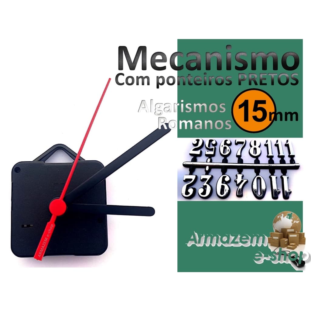 Maquina Para Relogio De Parede Eixo 16mm TIC TAC Quartz + NUMEROS