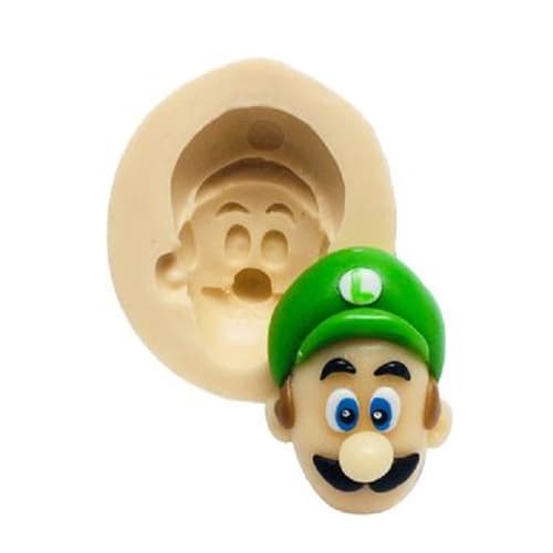 Molde de silicone  Super Mario (Rosto Luigi) Biscuit, Resina, Pastas e etc...(U 223)