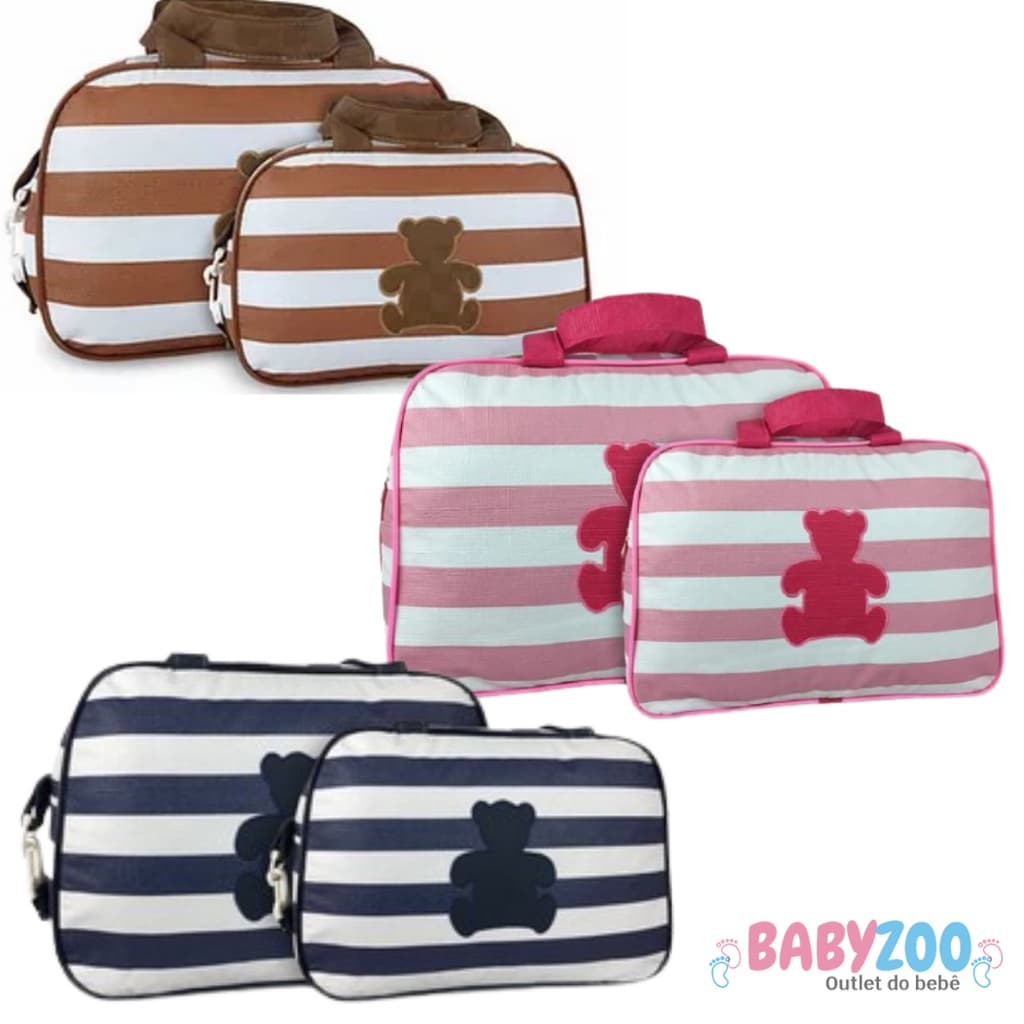 Kit Bolsa Maternidade/ Mala Maternidade 2 Peças - Ursinho / Reforçada