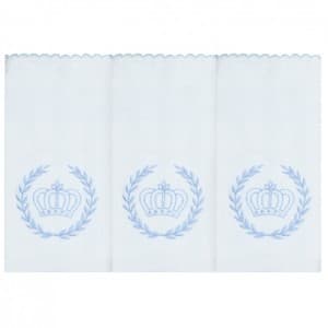 Kit 3 Fraldas de Ombro Realeza Coroa Azul Tecido Toalha Fralda Dupla 100% Algodão