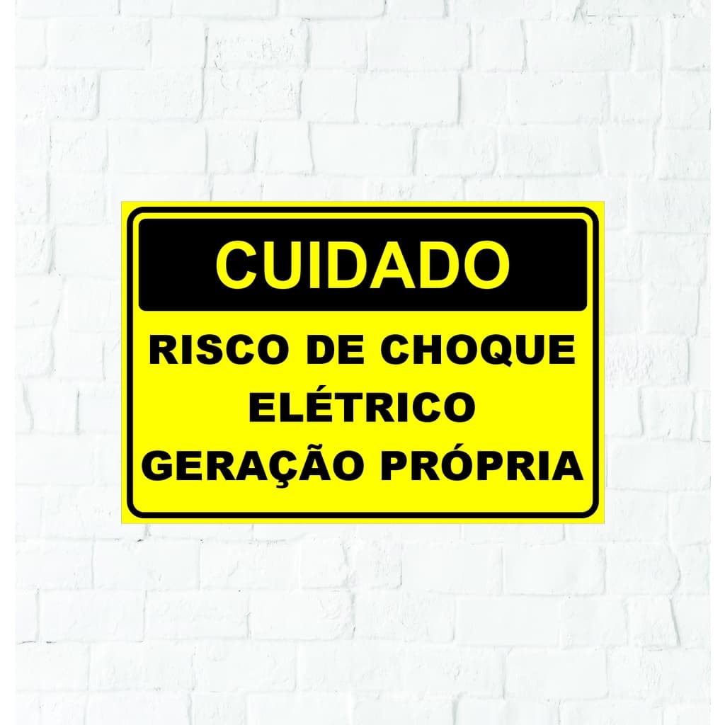 Placa Risco De Choque Elétrico Geração Própria Padrão CEMIG Eneel