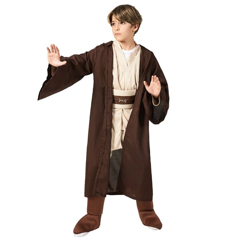 Meninos Jedi Knight Robe Crianças Filme Anime Personagens Dramatização Terno Halloween Cosplay Desempenho Do Partido Compõem Traje