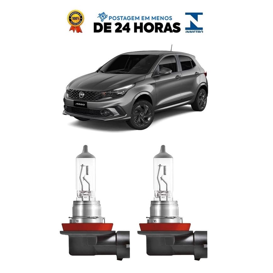 Par Lampada Farol de Milha Fiat Argo 2016 2017 2018 2019 H11