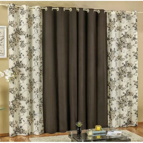 Cortina Para Sala ou Quarto 4 m X 2,5 m Floratta Para Varão Simples