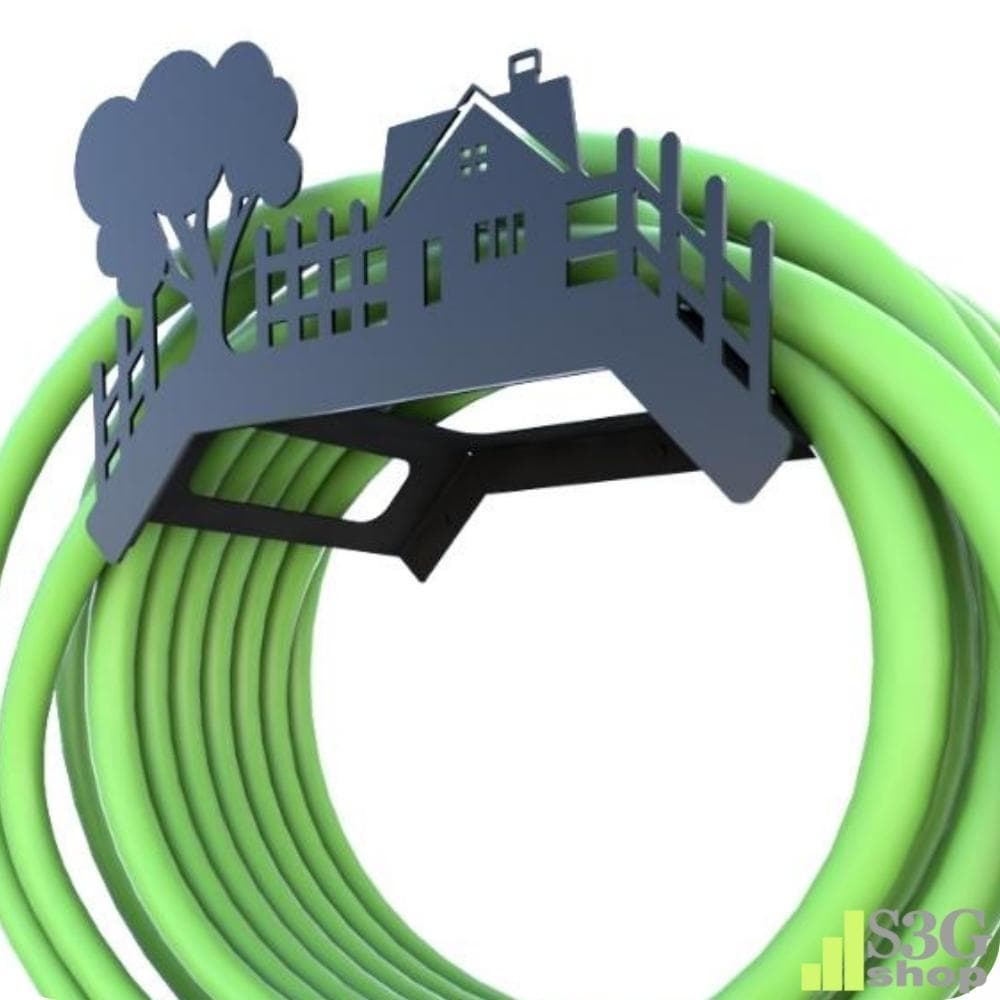 Suporte Enrolador De Mangueira De Jardim Home Preto
