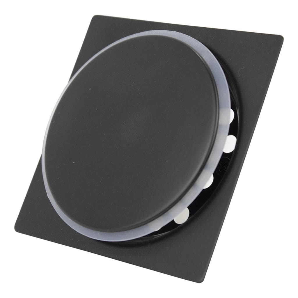Ralo Click Inteligente Quadrado 10x10 Preto Fosco Aco Inox