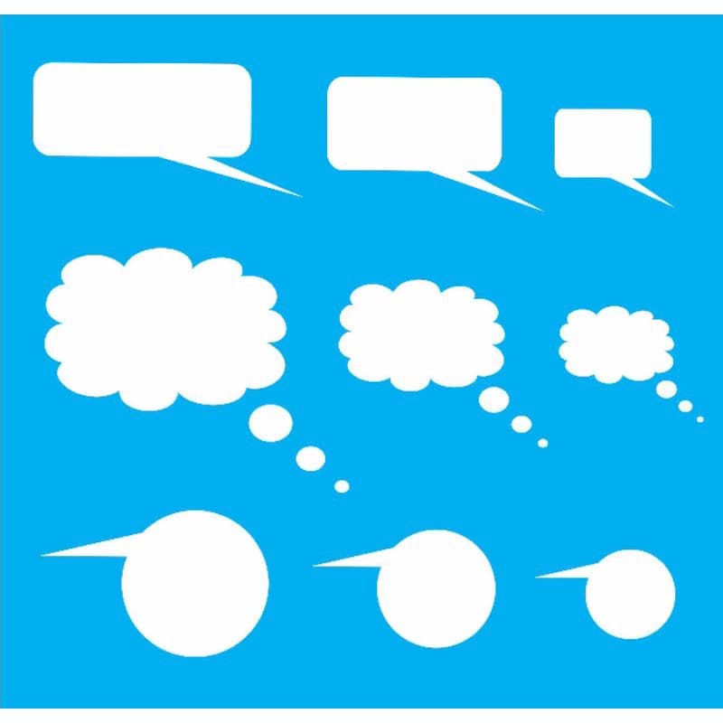 Stencil para pintura Balões de conversa - tamanho 17x17 cm