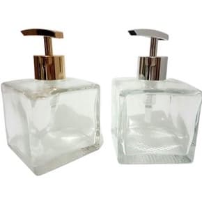 01 Frasco De Vidro Cubo Cristal  250ml Para Sabonete Líquido Creme Álcool Gel