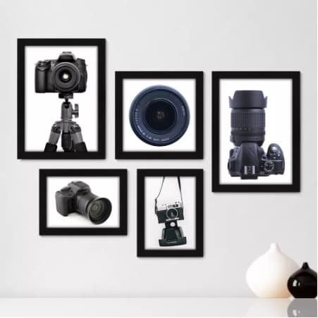 Quadros decorativos 5 peças mosaicos para sua sala ou quarto Fotografia - Máquina Fotográfica Star = 212