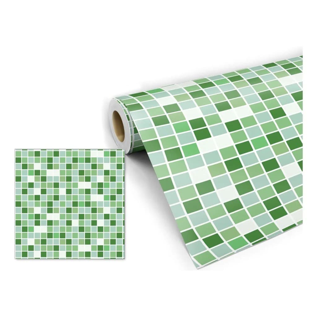 Papel De Parede Vinilico Lavável Com Estampa De Pastilha Verde