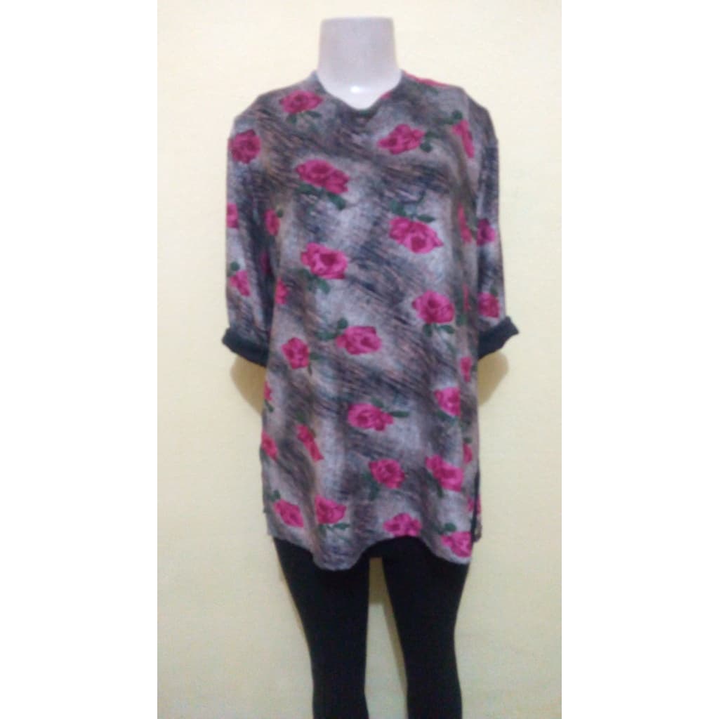 Blusa solta florida estampa de rosas  manga Feminina CamisaCachecol Lenço Feminino Pashimina Xale Echarpe Grosso xadrez com franja outono/inverno 2024 # Blusa moda