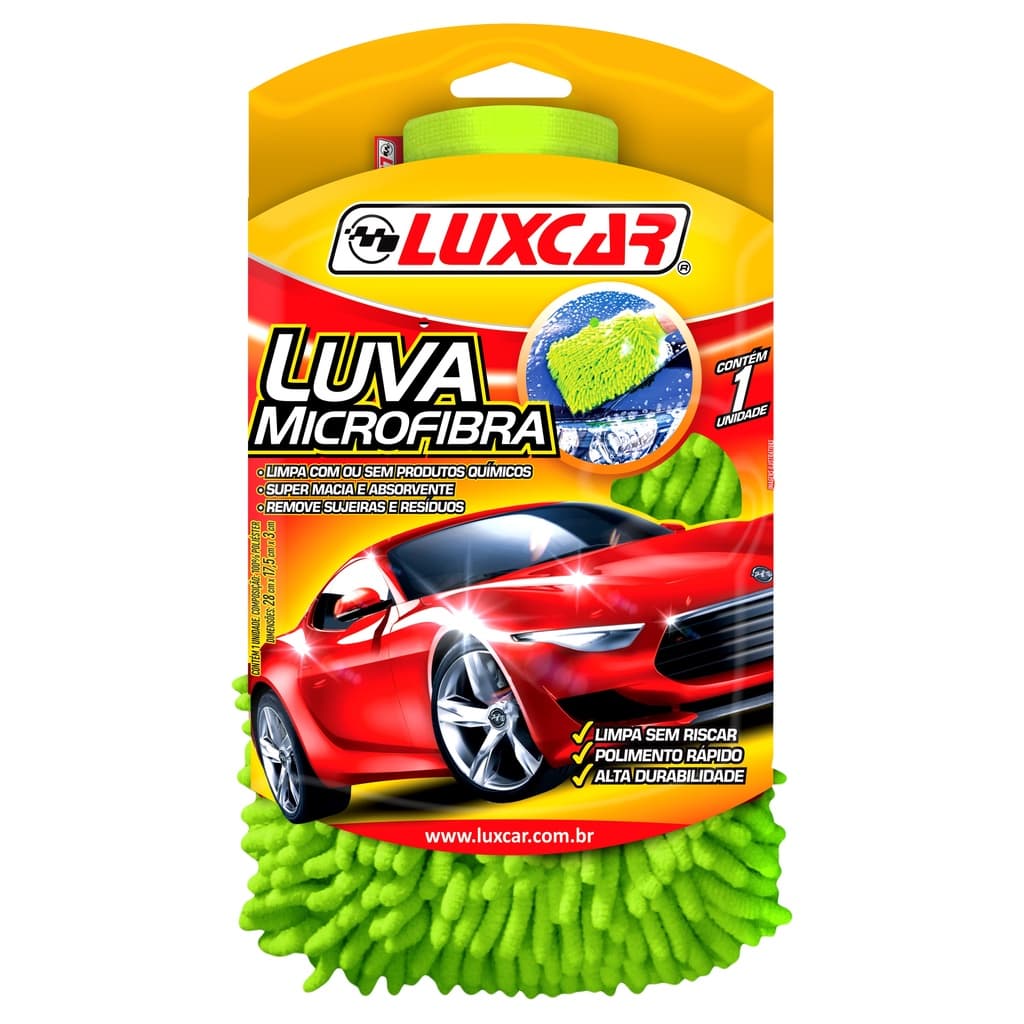Luva Microfibra Para Lavar Carro Automotiva Luxcar