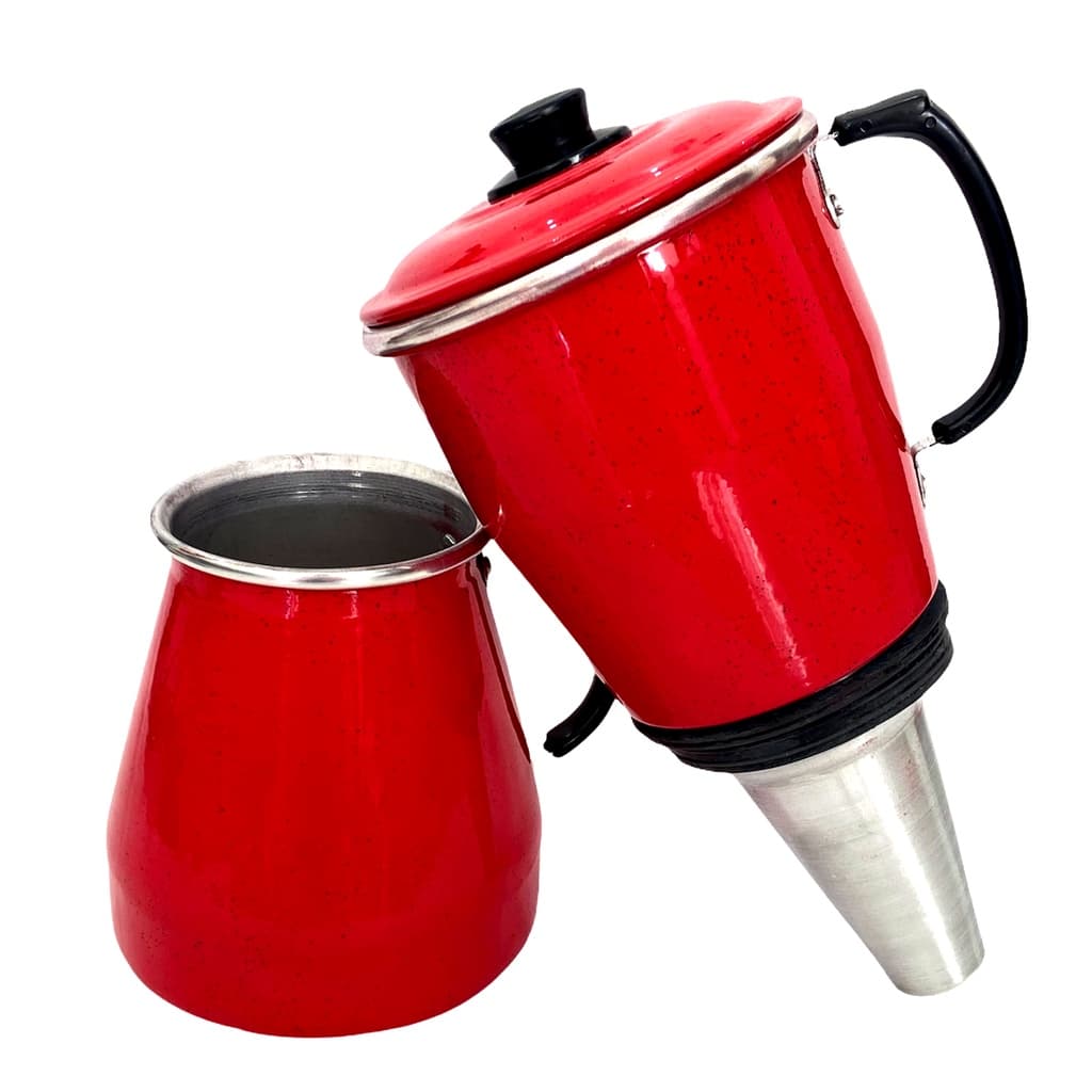 Cafeteira Para Fogão Econômica Vermelha 1,4l Em Alumínio
