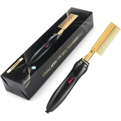 Pente Quente Elétrico Alisador Cabelo Crespo Chapinha - HairStar