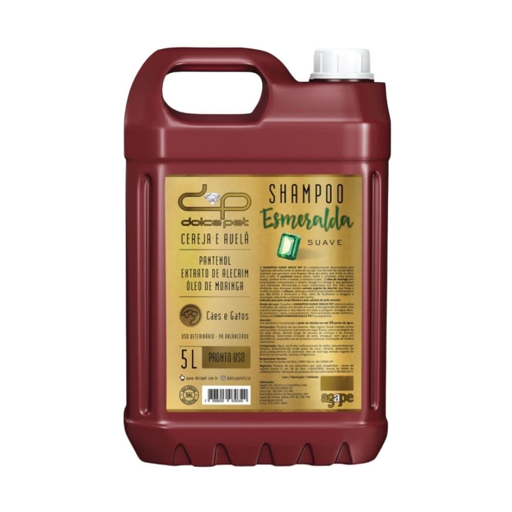 Shampoo Suave Cereja e Avelã Dolce Pet Cães e Gatos PU - 5 L