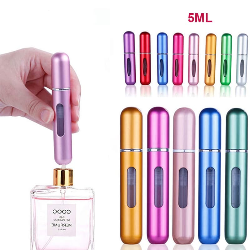 5 Ml Frasco De Perfume Spray Bottle Mini Portátil Recarregáveis Atomizador Alumínio Recipiente Recarga Recipientes