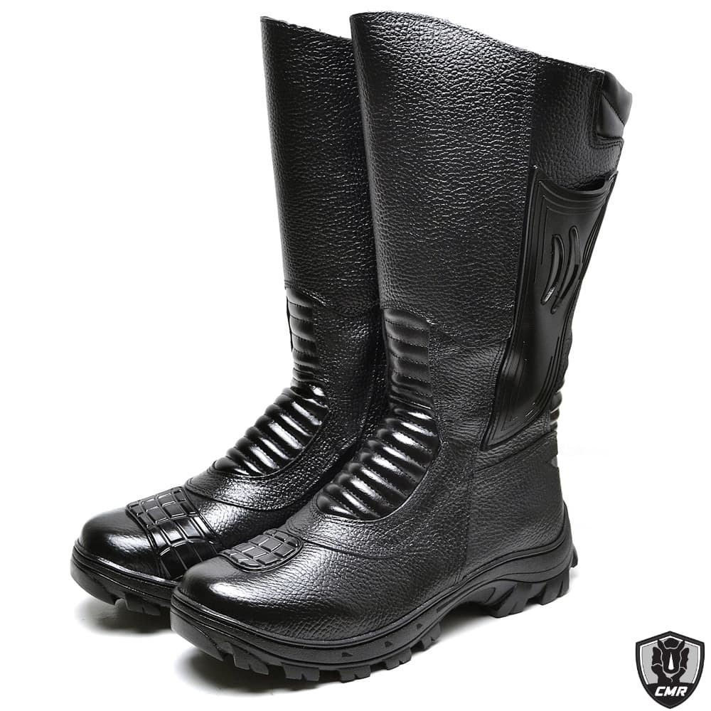Bota Coturno Masculina Couro Natural Preta Lisa Terrasse Cmr Shoes