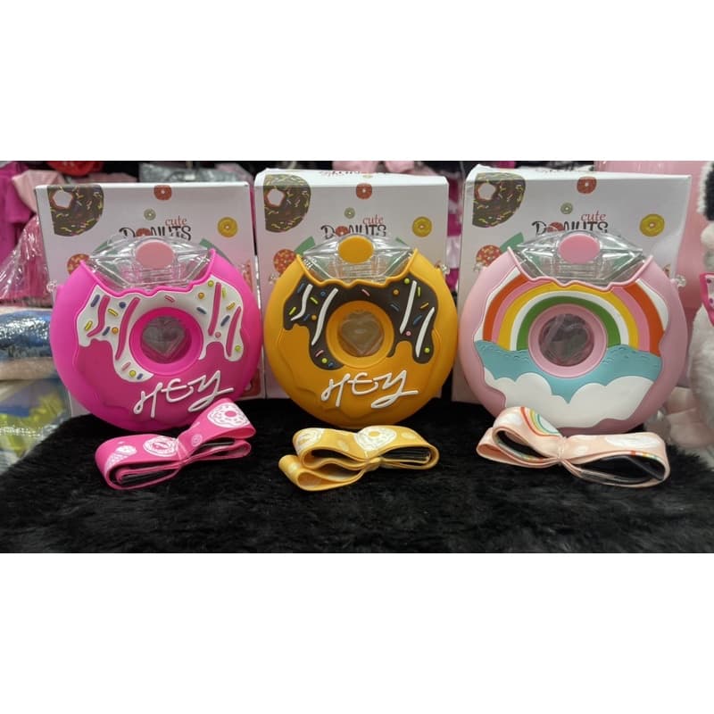 Garrafinhas de água donuts arco iris garrafa de agua rosquinha garrafinhas emborrachada com alça