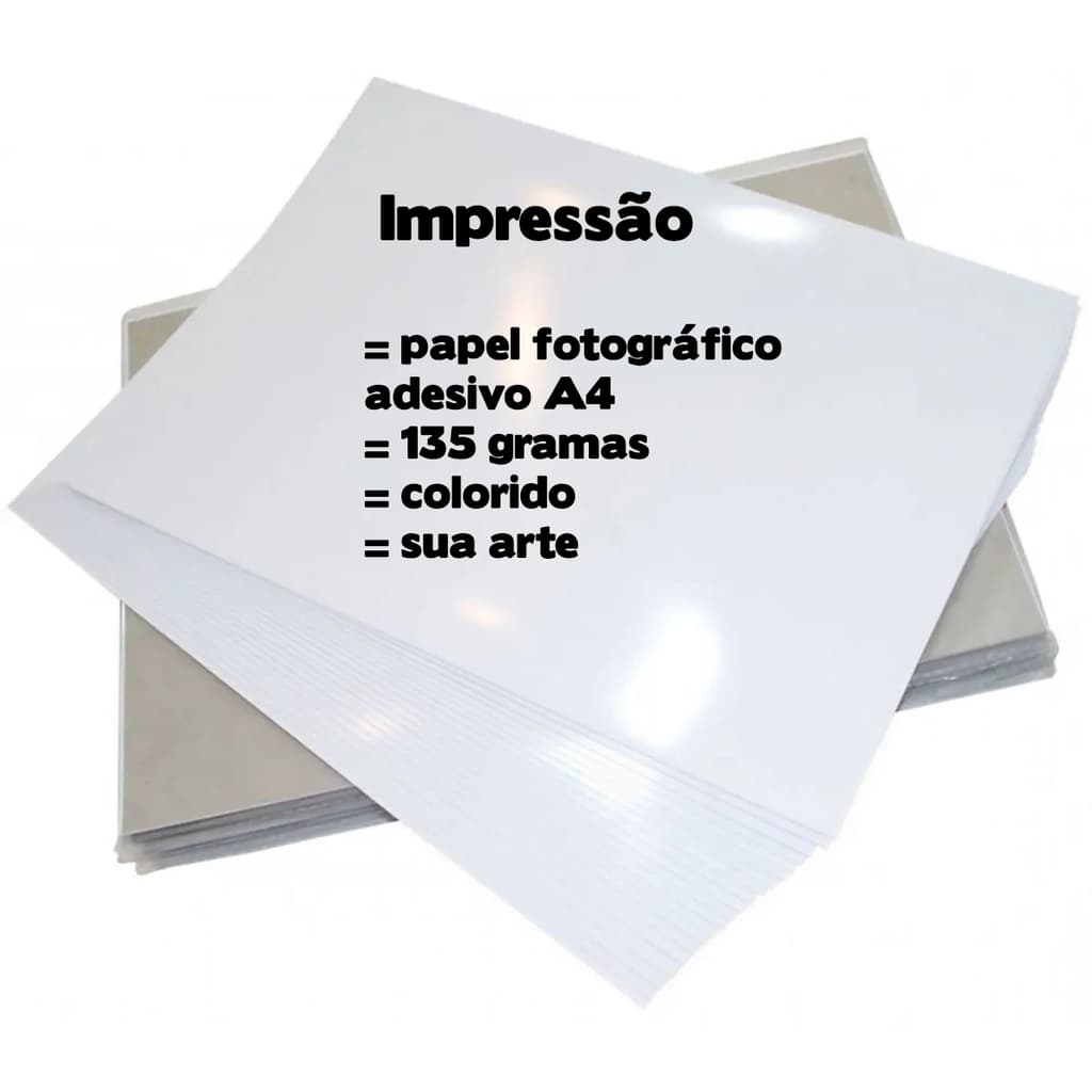 Impressão papel fotográfico adesivo a4 folha a4 sua arte, sua imagem, sua foto