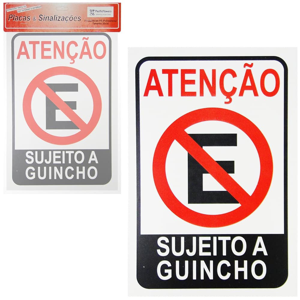Placa Indicativa Atencao Proibido Estacionar