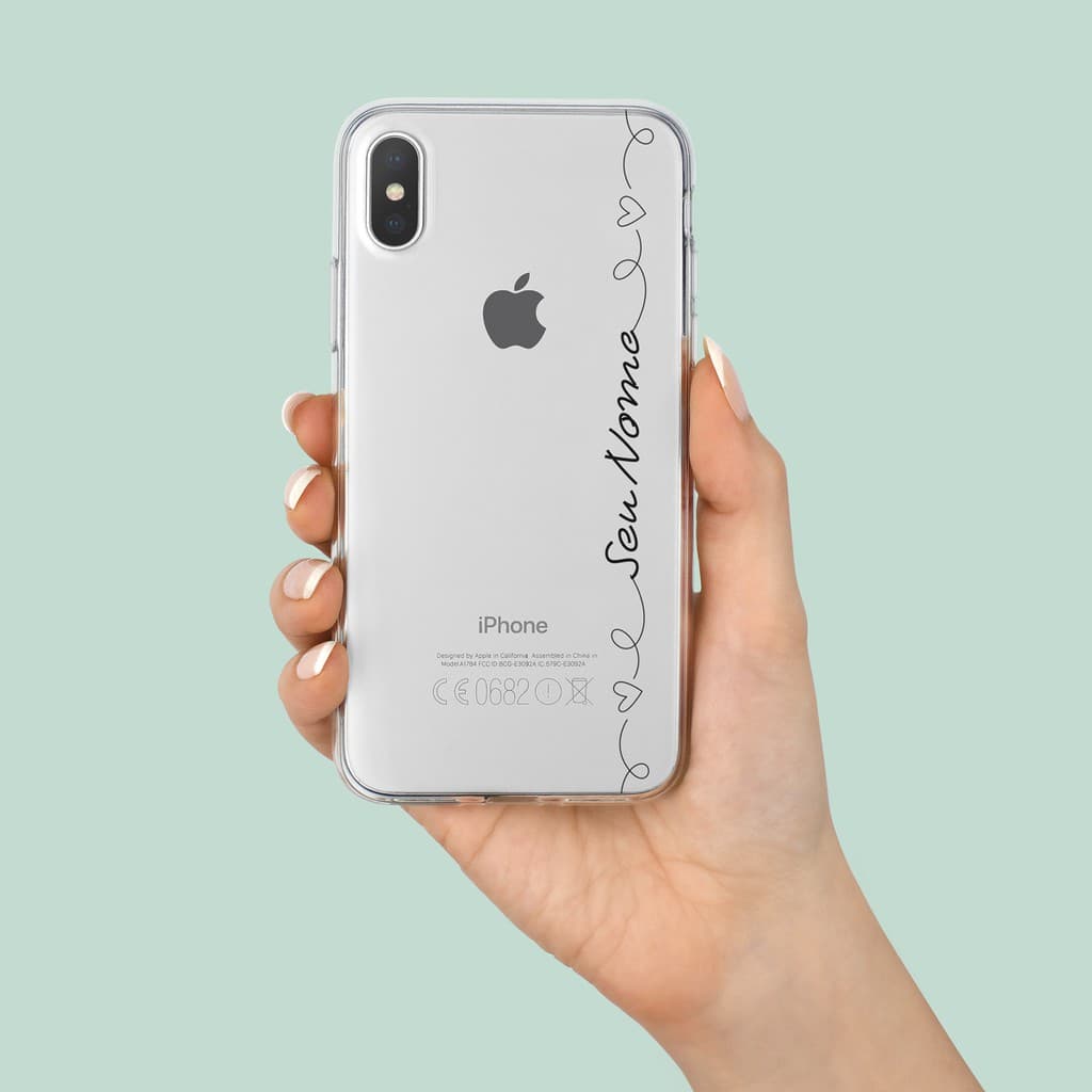 Capa Capinha de Celular Single Heart Personalizada com Nome para Iphone, Galaxy, Moto, Redmi, MI e Zenfone